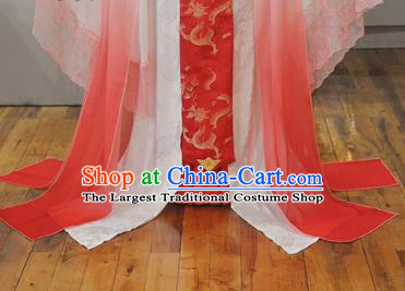 China Ancient Empress Red Hanfu Dress Traditional Cosplay Qin Dynasty Court Queen Clothing