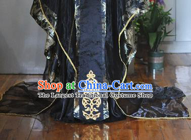 Chinese Ancient Monarch Hanfu Clothing Drama Cosplay Emperor Black Apparels Qin Dynasty King Garment Costumes