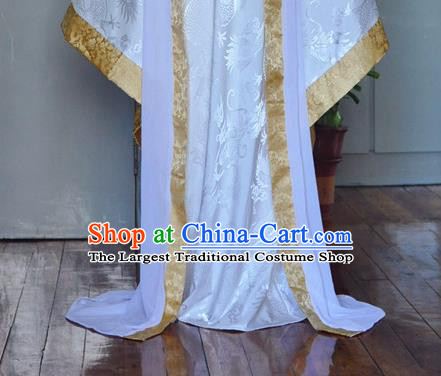 Chinese Ancient Nobility Childe White Hanfu Clothing Drama Cosplay Prince Apparels Jin Dynasty Scholar Garment Costumes
