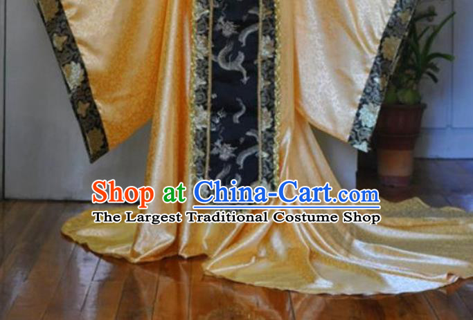 Chinese Drama Cosplay Nobility Childe Apparels Qin Dynasty Emperor Garment Costumes Ancient King Golden Hanfu Clothing