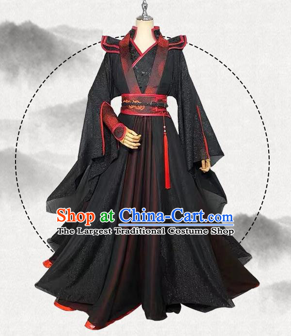 Chinese Qin Dynasty Swordsman  Garment Costumes Ancient Knight Clothing Game Cosplay Young Hero Apparels