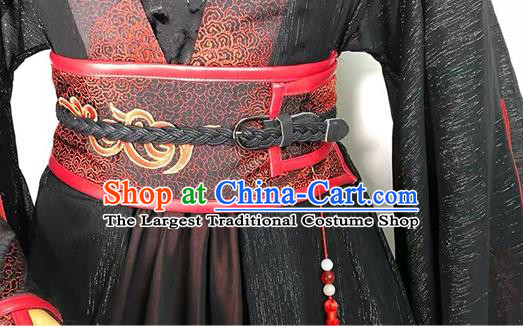 Chinese Qin Dynasty Swordsman  Garment Costumes Ancient Knight Clothing Game Cosplay Young Hero Apparels