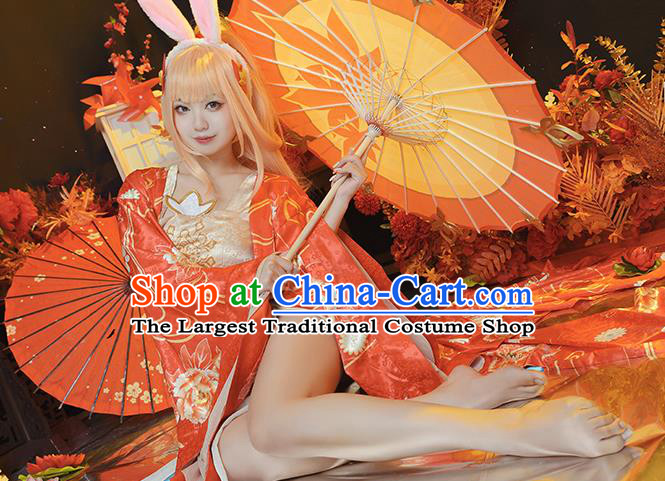 China Ancient Princess Red Dress Garment Traditional Cosplay Dance Beauty Gongsun Li Clothing