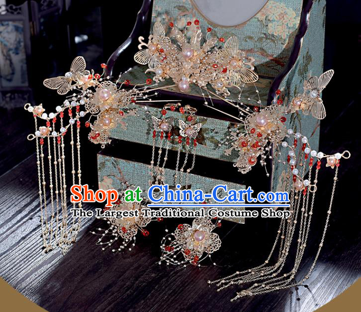 Chinese Xiuhe Suit Hair Comb Hairpins Classical Bride Headdress Traditional Wedding Hair Accessories