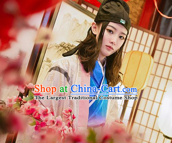 Chinese Ancient Young Childe Clothing Cosplay Tang Bohu Apparels Song Dynasty Scholar Garment Costumes