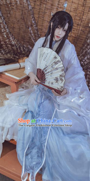 Chinese Ancient Prince Chu Wanning Clothing Cosplay Childe White Apparels Jin Dynasty Swordsman Garment Costumes