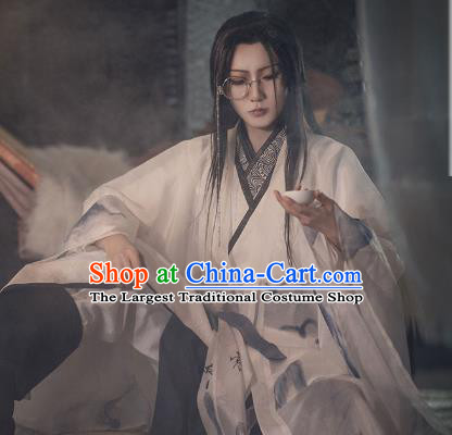Chinese Ancient Noble Childe Garment Costumes Jin Dynasty Scholar Clothing Cosplay Swordsman Apparels