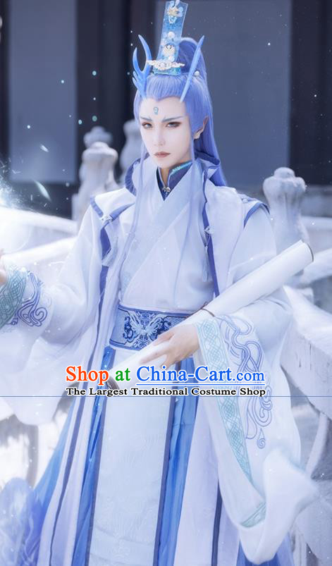 Chinese Ancient Noble Childe Garment Costumes Swordsman Clothing Cosplay Dragon Prince Ao Bing Apparels