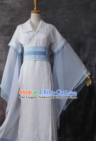 Chinese Jin Dynasty Taoist Priest Clothing Cosplay Swordsman Lan Wangji Apparels Ancient Knight Garment Costumes