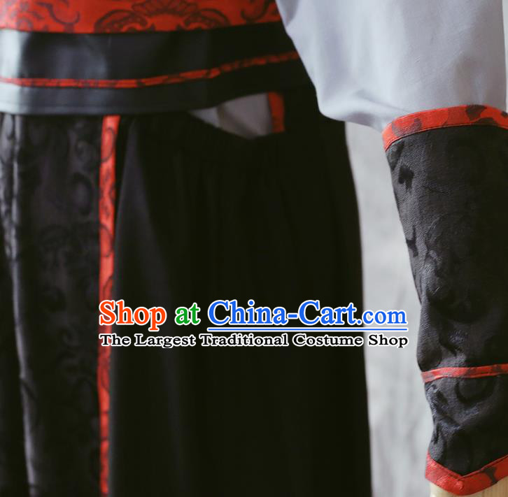Chinese Ancient Knight Black Garment Costumes Jin Dynasty Taoist Priest Clothing Cosplay Swordsman Wei Wuxian Apparels