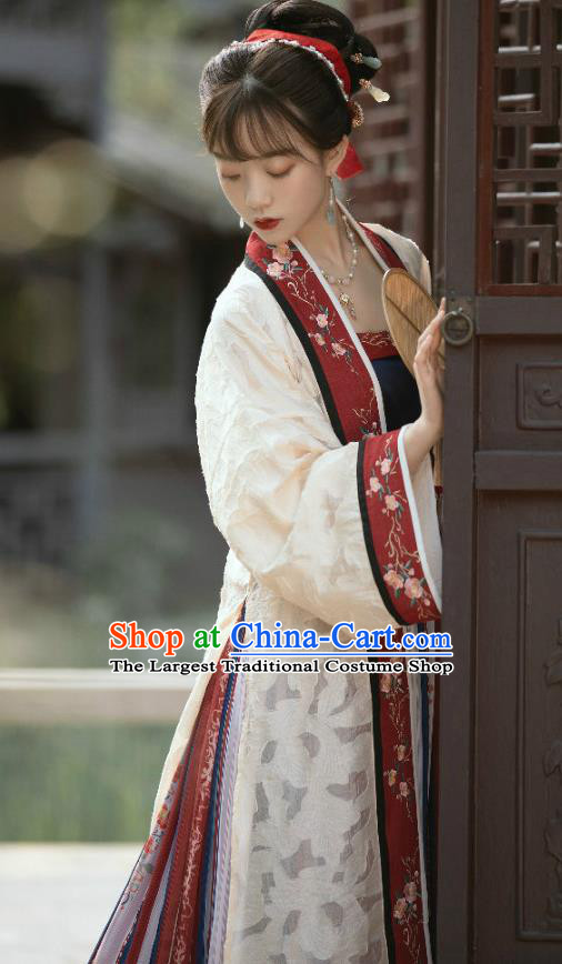 China Traditional Song Dynasty Palace Lady Garments Clothing Ancient Royal Princess Hanfu Dress