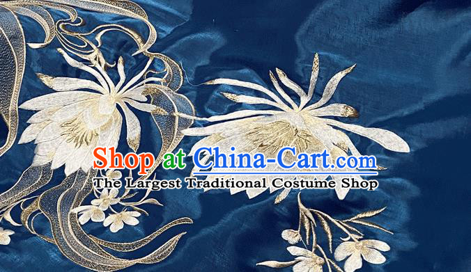 China Ancient Palace Princess Blue Hanfu Dress Garments Traditional Tang Dynasty Court Beauty Dance Clothing
