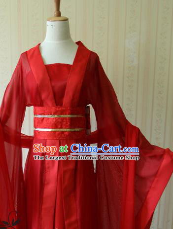 China Cosplay Fairy Murong An Clothing Ancient Princess Garments Traditional Song Dynasty Young Beauty Red Hanfu Dress