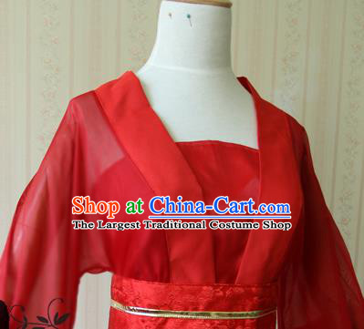 China Cosplay Fairy Murong An Clothing Ancient Princess Garments Traditional Song Dynasty Young Beauty Red Hanfu Dress