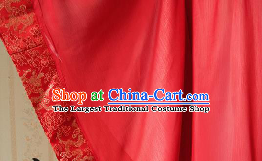 China Traditional Song Dynasty Young Beauty Red Hanfu Dress Cosplay Fairy Murong An Clothing Ancient Princess Garments