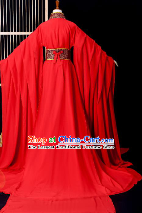 Chinese Ancient Taoist Priest Garment Costumes Cosplay Swordsman Lan Wangji Red Hanfu Clothing Traditional Jin Dynasty Prince Apparels