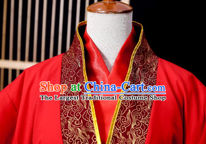 Chinese Ancient Taoist Priest Garment Costumes Cosplay Swordsman Lan Wangji Red Hanfu Clothing Traditional Jin Dynasty Prince Apparels