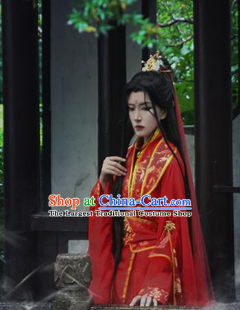 Chinese Traditional Ming Dynasty Prince Apparels Ancient Noble Childe Garment Costumes Cosplay Swordsman Red Hanfu Clothing