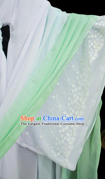 China Ancient Goddess White Garments Traditional Jin Dynasty Empress Hanfu Dress Cosplay Swordswoman Bai Qian Clothing