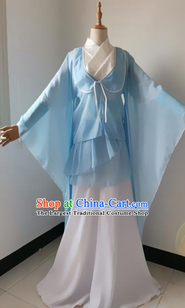 China Ancient Heroine Garments Traditional Song Dynasty Young Lady Hanfu Dress Cosplay Swordswoman Huang Rong Clothing