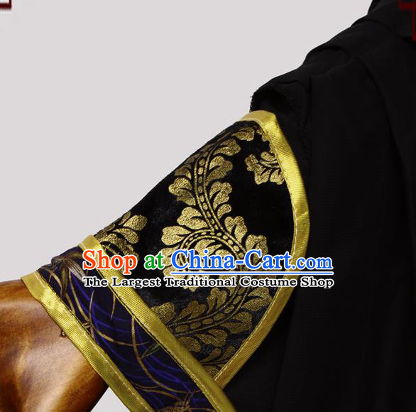 China Cosplay Female Swordsman Clothing Ancient Fairy Queen Garments Traditional Jin Dynasty Princess Black Hanfu Dress