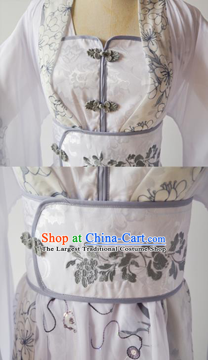 China Cosplay Swordswoman Song Ning Clothing Ancient Noble Beauty Garments Traditional Jin Dynasty Princess Hanfu Dress