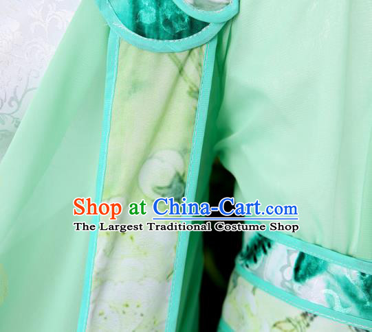 Chinese Ancient Prince Garment Costumes Cosplay Swordsman Shen Qingqiu Green Hanfu Clothing Traditional Song Dynasty Childe Apparels