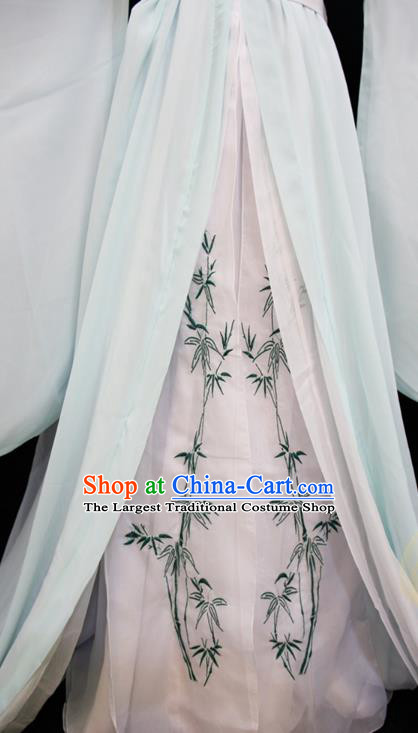 Chinese Traditional Song Dynasty Childe Apparels Ancient Scholar Garment Costumes Cosplay Swordsman Shen Qingqiu Green Hanfu Clothing