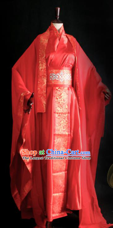 Chinese Cosplay Swordsman Xie Lian Wedding Clothing Traditional Qin Dynasty Childe Apparels Ancient Crown Prince Garment Costumes