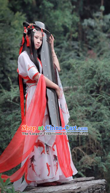 China Traditional Tang Dynasty Palace Lady Hanfu Dress Cosplay Flying Fairy Dance Clothing Ancient Young Beauty Garments