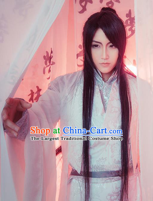 China Traditional Cosplay Swordsman Chu Xiao Hanfu Clothing Ancient Young Childe Apparels Song Dynasty Chivalrous Knight Garment Costumes