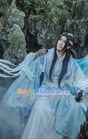 China Jin Dynasty Childe Garment Costumes Traditional Cosplay Swordsman Fu Jiuyun Hanfu Clothing Ancient Young Hero Apparels