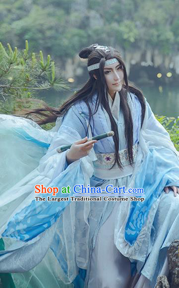 China Jin Dynasty Childe Garment Costumes Traditional Cosplay Swordsman Fu Jiuyun Hanfu Clothing Ancient Young Hero Apparels