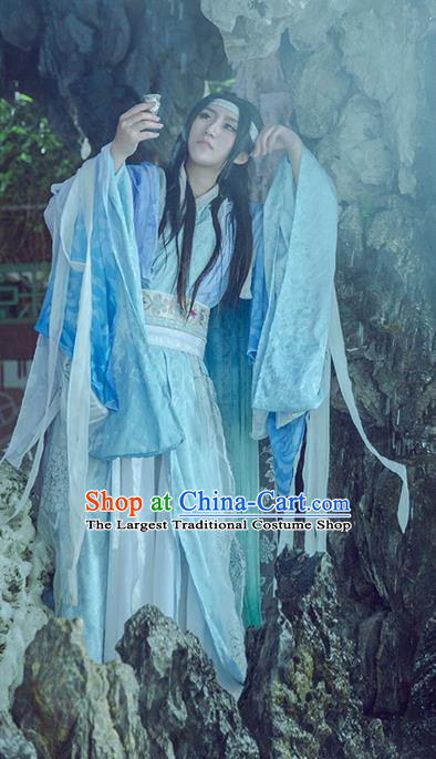 China Jin Dynasty Childe Garment Costumes Traditional Cosplay Swordsman Fu Jiuyun Hanfu Clothing Ancient Young Hero Apparels