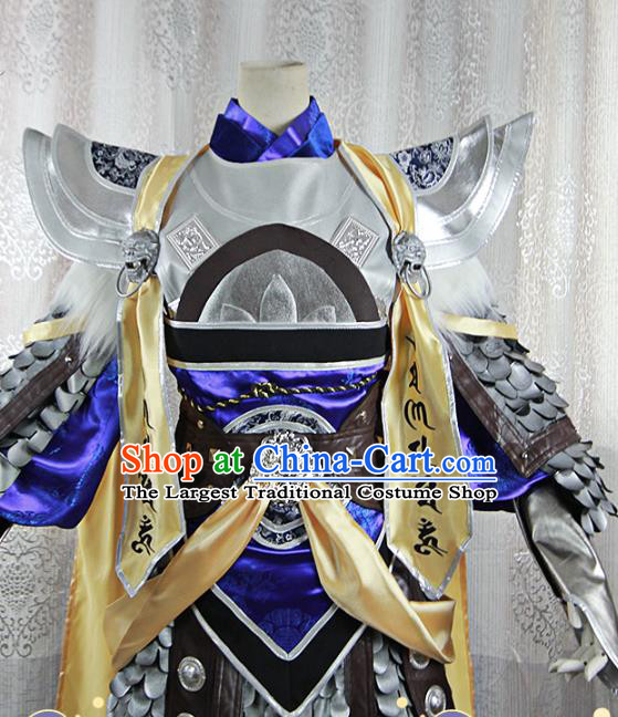 Chinese Ancient Swordsman Garment Costumes Cosplay General Clothing Traditional Myth Heaven Warrior Armor Apparels