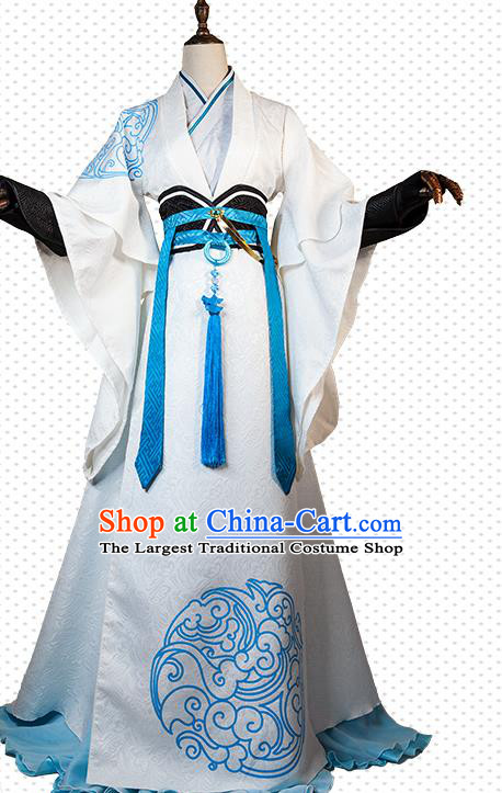 Chinese Ancient Swordsman Garment Costumes Cosplay Taoist Priest Clothing Traditional Qin Dynasty Young Childe Apparels