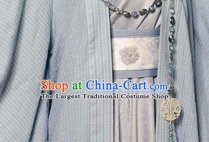Chinese Cosplay Childe Blue Clothing Traditional Song Dynasty Swordsman Apparels Ancient Taoist Priest Garment Costumes
