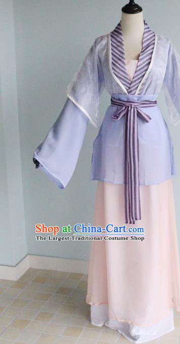 China Ancient Young Woman Garments Traditional Tang Dynasty Hanfu Dress Cosplay Drama Civilian Lady Du Bingyan Clothing