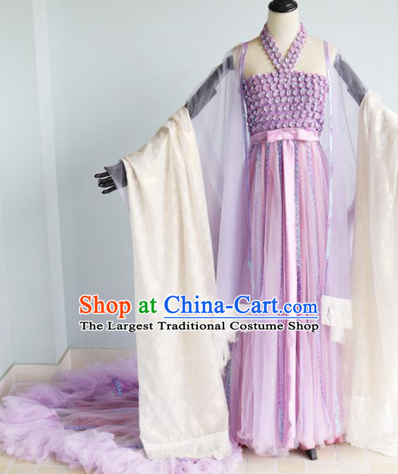 China Cosplay Drama The Mischievous Princess Situ Jing Clothing Ancient Goddess Garments Traditional Ming Dynasty Palace Lady Lilac Hanfu Dress
