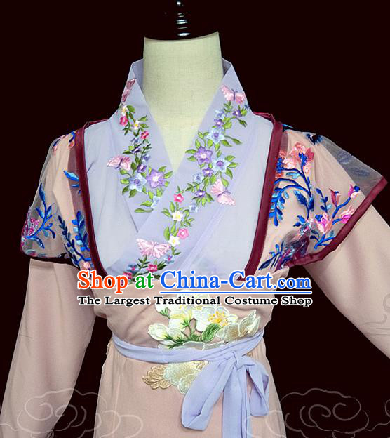 China Ancient Young Mistress Garments Traditional Tang Dynasty Swordswoman Lilac Hanfu Dress Cosplay Drama Li Yuhu Clothing
