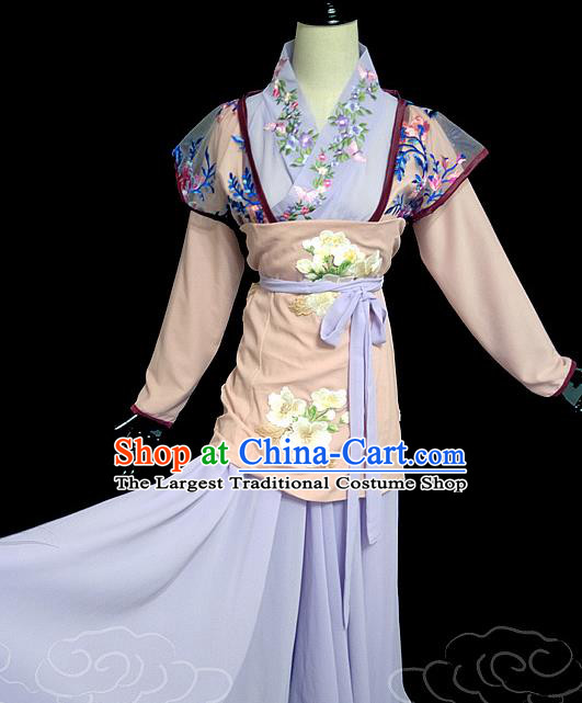 China Ancient Young Mistress Garments Traditional Tang Dynasty Swordswoman Lilac Hanfu Dress Cosplay Drama Li Yuhu Clothing