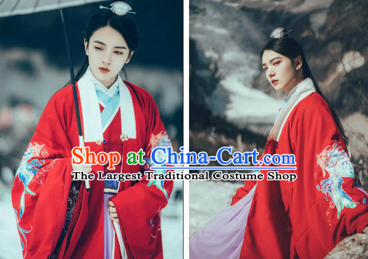 China Traditional Hanfu Garments Ming Dynasty Wedding Clothing Ancient Crown Prince Embroidered Apparels