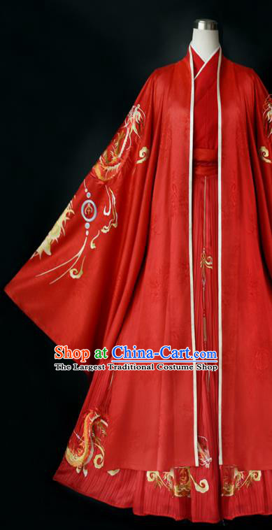 China Tang Dynasty Prince Clothing Ancient Nobility Childe Embroidered Apparels Traditional Wedding Hanfu Garments for Men