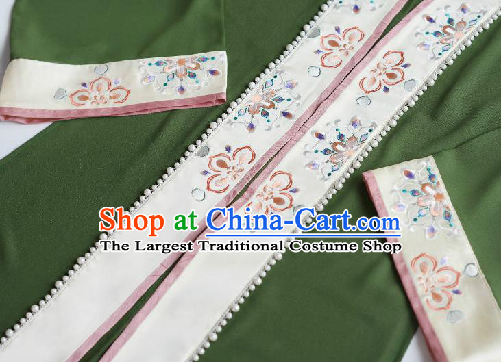 China Ancient Young Mistress Embroidered Dress Apparels Song Dynasty Noble Woman Clothing Traditional Hanfu Garments