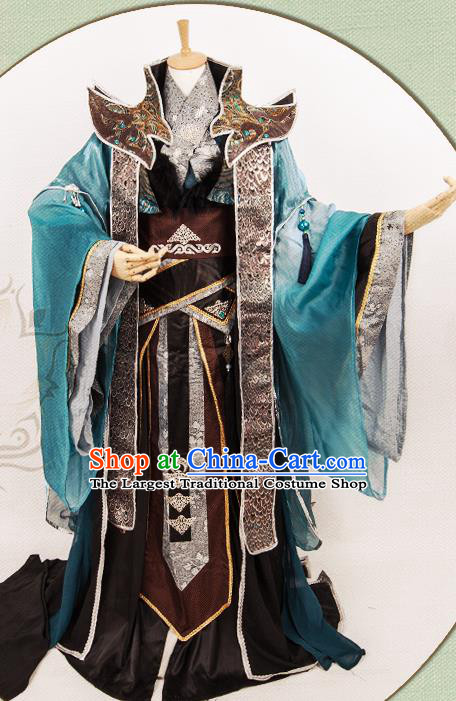 China Ancient Noble King Apparels Qin Dynasty Royal Highness Garment Costumes Traditional Cosplay Emperor Hanfu Clothing