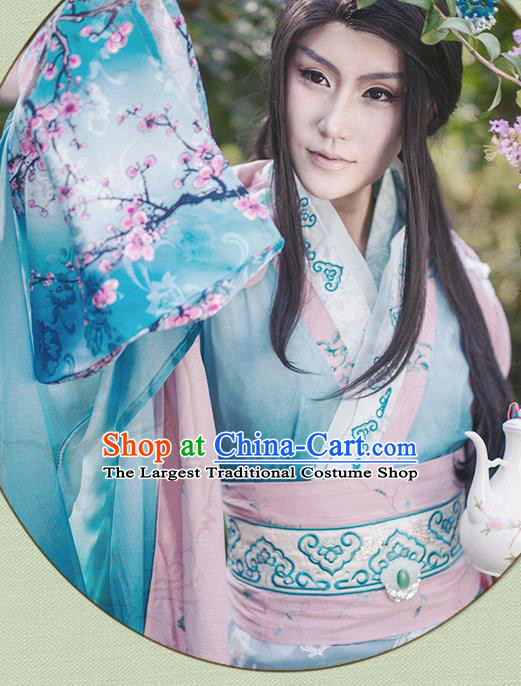 China Ancient Fairy Garments Traditional Jin Dynasty Princess Hanfu Dress Cosplay Swordswoman Clothing