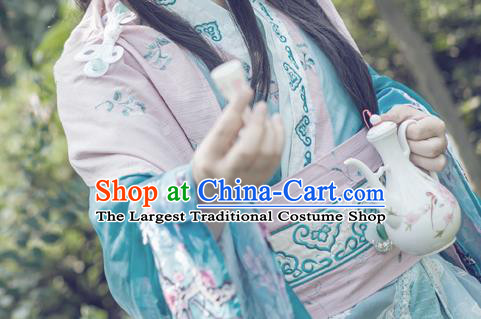 China Ancient Fairy Garments Traditional Jin Dynasty Princess Hanfu Dress Cosplay Swordswoman Clothing