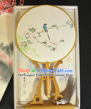 China Hand Painting Begonia Bird Fan Traditional Silk Fan Cheongsam Circular Fan Dance Palace Fan