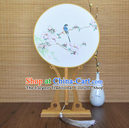 China Hand Painting Begonia Bird Fan Traditional Silk Fan Cheongsam Circular Fan Dance Palace Fan