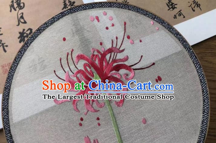 China Traditional Silk Fans Cheongsam Dance Circular Fan Classical Palace Fan Handmade Double Side Suzhou Embroidered Fan
